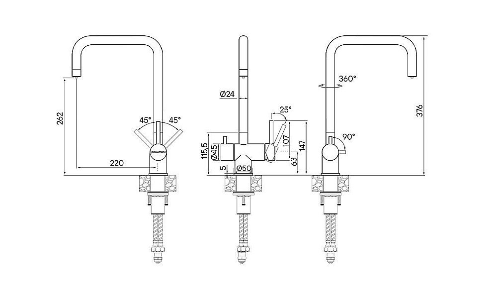 Смеситель для кухни Paulmark Wetter We213030-GM купить в интернет-магазине сантехники Sanbest