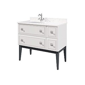 Тумба с раковиной Caprigo Metropol 100 Бело-серая левая для ванной в интернет-магазине Sanbest