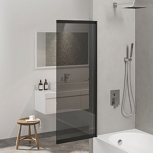 Шторка для ванны Berges RIVER S Slider Black 980 065018 тонированное стекло купить в интернет-магазине Sanbest