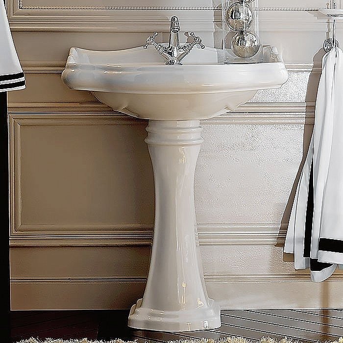 Раковина на пьедестале Kerasan Retro 70 kertig089 белая купить в интернет-магазине Sanbest