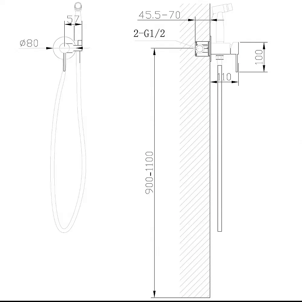 Гигиенический душ Abber Wasser Kreis AF8125SP сатин купить в интернет-магазине сантехники Sanbest