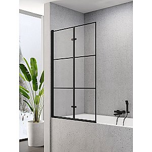 Шторка для ванны NEW TRENDY SUPERIA BLACK 100 прозрачная/профиль черный купить в интернет-магазине Sanbest