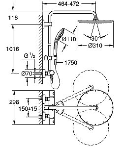 Душевая система Grohe Euphoria System 26075AL0 купить в интернет-магазине сантехники Sanbest