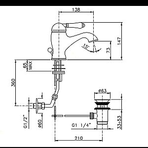 Смеситель для раковины Nicolazzi El Capitan 3402CR75 хром купить в интернет-магазине сантехники Sanbest