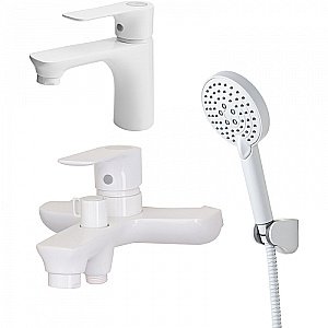 Набор смесителей Orange Aristo M19-311W белый купить в интернет-магазине сантехники Sanbest