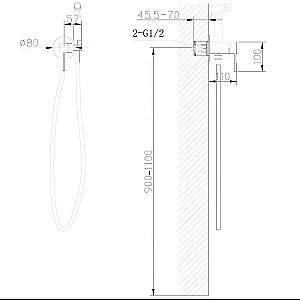 Гигиенический душ Abber Wasser Kreis AF8125SP сатин купить в интернет-магазине сантехники Sanbest