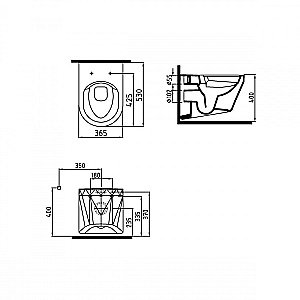 Унитаз подвесной Bien Moly MLKA052N1VP0W3000 белый, с крышкой микролифт, безободковый купить в интернет-магазине Sanbest