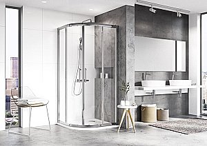 Душевой уголок Ravak BLIX SET XP2CP4 90x90 с поддоном и сифоном, стекло прозрачное/профиль хром купить в интернет-магазине Sanbest