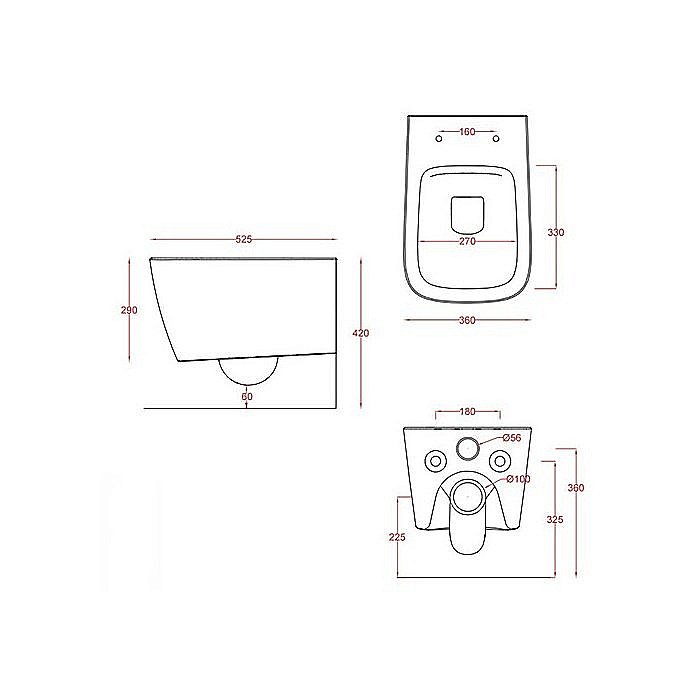 Унитаз подвесной безободковый Artceram A16 Grigio Oliva купить в интернет-магазине Sanbest