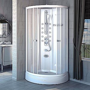 Душевая кабина Радомир Паола 1 93х93 1-05-1-0-0-0570 стекло прозрачное/профиль белый купить в интернет-магазине Sanbest