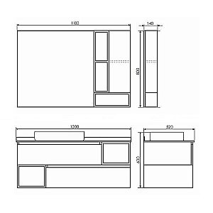 Зеркало со шкафом Comforty Прага 120 в ванную от интернет-магазине сантехники Sanbest