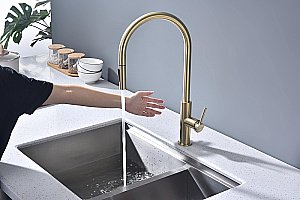 Смеситель для кухни Paulmark Senso Se215180-LG светлое золото купить в интернет-магазине сантехники Sanbest