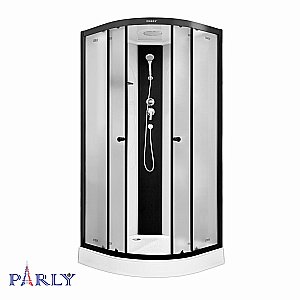 Душевая кабина Parly BETT B931 90х90 профиль черный матовый/стекло матовое купить в интернет-магазине Sanbest
