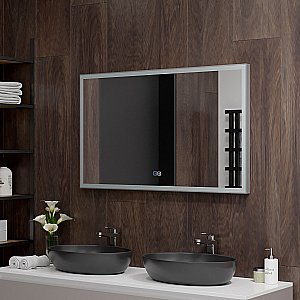 Зеркало с LED-подсветкой Misty ВЕРИТАТЕ 100x60 серое в ванную от интернет-магазине сантехники Sanbest