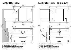 Нижняя тумба Акватон Мадрид 120 М белая для ванной в интернет-магазине сантехники Sanbest