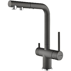 Смеситель для кухни Paulmark Serpentine Se213222-GRM серый металлик купить в интернет-магазине сантехники Sanbest