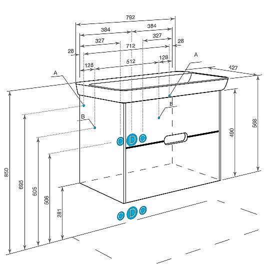 Тумба с раковиной Акватон Оливия 80 белая матовая для ванной в интернет-магазине Sanbest