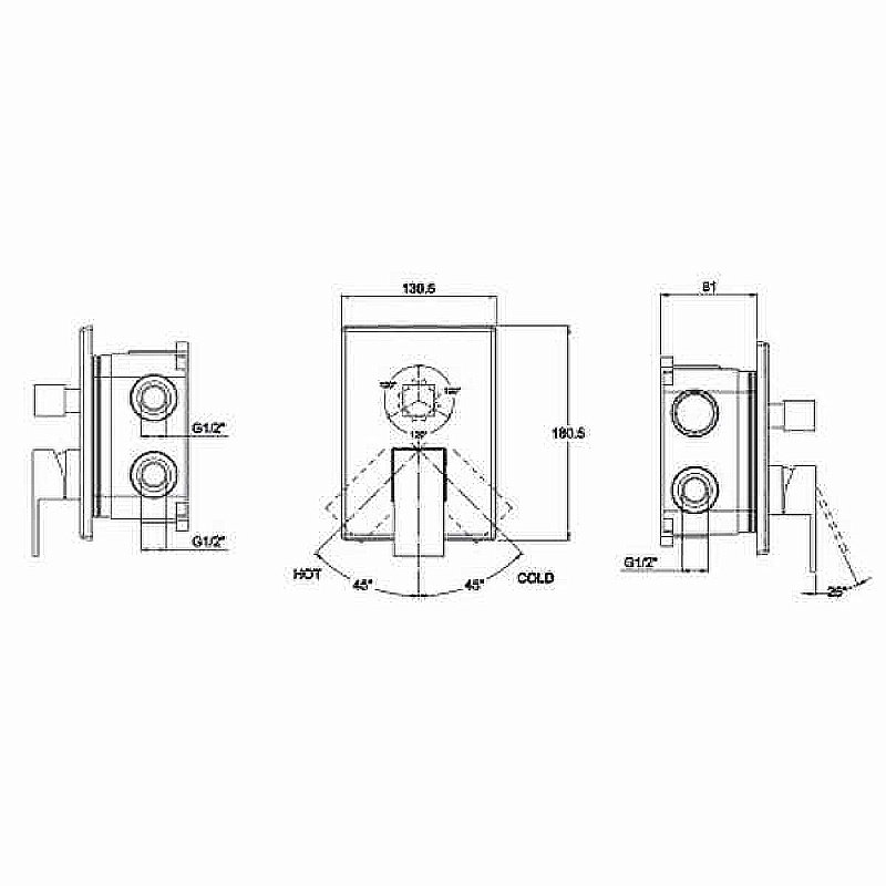 Смеситель для душа Kaiser Sonat 34122 купить в интернет-магазине сантехники Sanbest