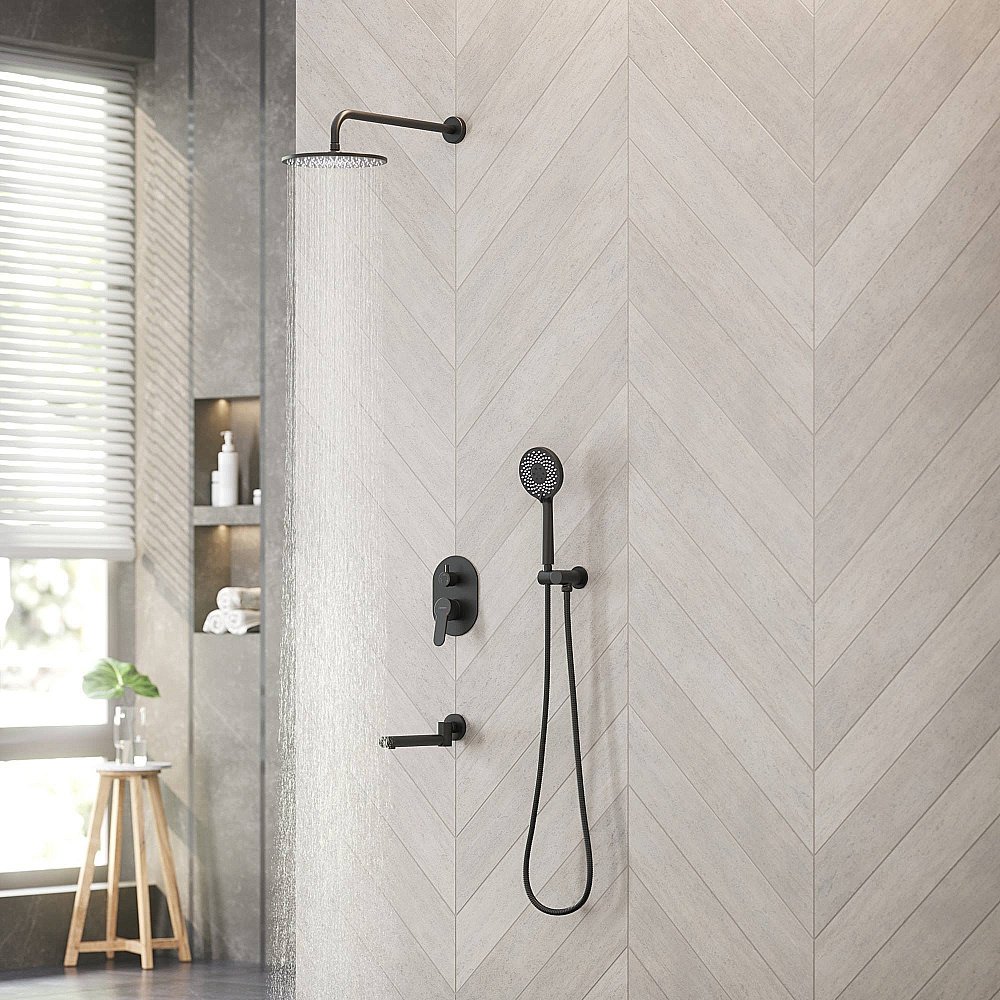 Душевая система BERGES NARDIS 3R 071014 черный матовый купить в интернет-магазине сантехники Sanbest