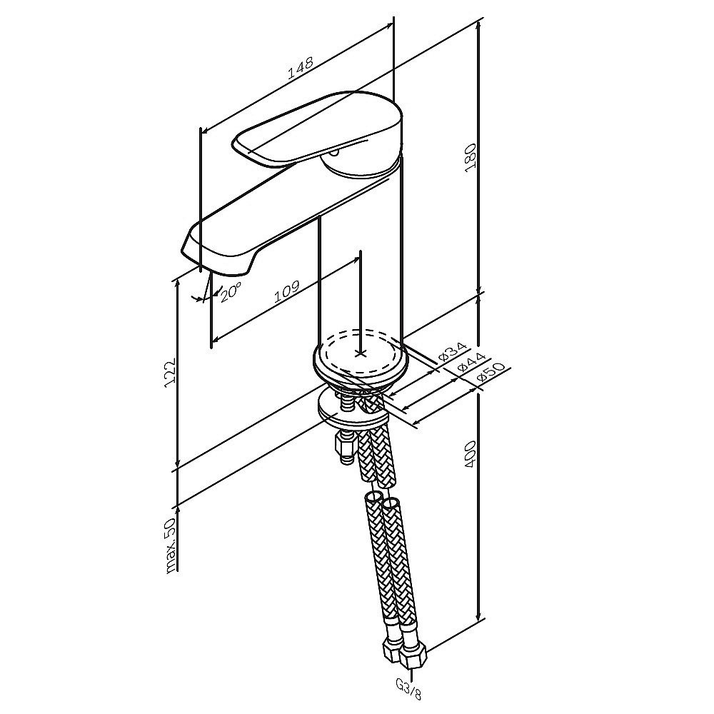 Смеситель для раковины AM.PM Func F8F02100 хром купить в интернет-магазине сантехники Sanbest