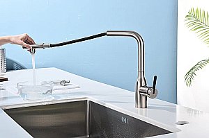 Смеситель для кухни Paulmark Viper Vi213105-BS брашированная сталь купить в интернет-магазине сантехники Sanbest