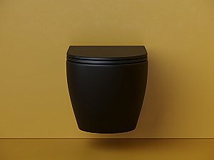 Унитаз подвесной Ceramica Nova Metropol CN4002TMB черный матовый, с крышкой микролифт, безободковый, слив-торнадо купить в интернет-магазине Sanbest
