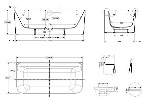 Ванна акриловая Vincea VBT-702-1700 170x80 белый купить в интернет-магазине Sanbest