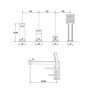 Смеситель для ванны OMNIRES PARMA PM7432CRB купить в интернет-магазине сантехники Sanbest