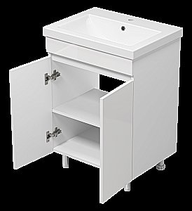 Тумба с раковиной Misty Енисей - 60 Э-Ени01060-012 белая для ванной в интернет-магазине Sanbest