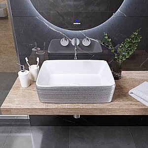 Раковина накладная Grossman Color GR-3016SW серебро купить в интернет-магазине Sanbest