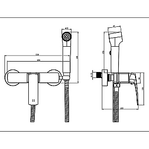 Гигиенический душ Azario Conda AZ-K2511GR графит купить в интернет-магазине сантехники Sanbest