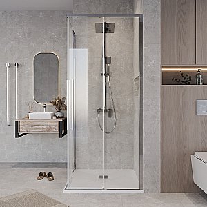 Душевой уголок Grossman Galaxy 300.K33.01.1010.10.00 100x100 стекло прозрачное/профиль хром купить в интернет-магазине Sanbest