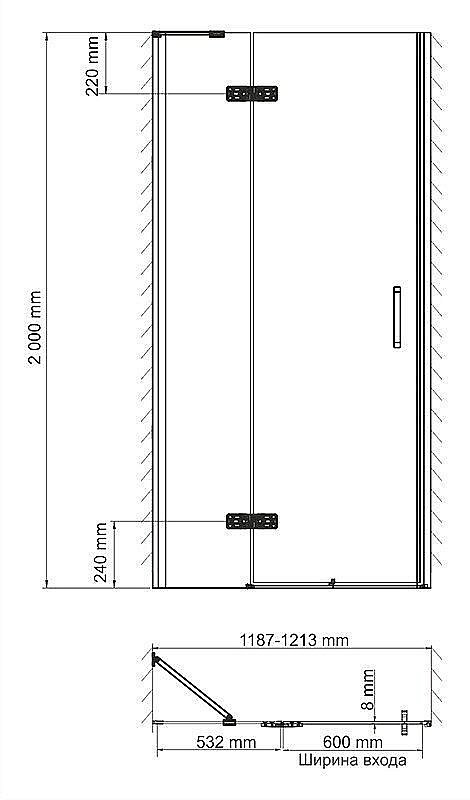 Душевая дверь WasserKRAFT Aller 10H 120 купить в интернет-магазине Sanbest