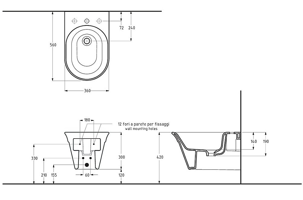 Биде подвесное Migliore MONACO 32069 черный матовый купить в интернет-магазине Sanbest