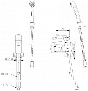 Гигиенический душ Bravat D91112CP-RUS купить в интернет-магазине сантехники Sanbest