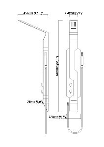 Душевая панель Black&White Gravity GR028 черная/белый купить в интернет-магазине сантехники Sanbest