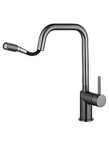 Смеситель для кухни с выдвижным изливом WONZON & WOGHAND, Темный графит (WW-6018-BGG) купить в интернет-магазине сантехники Sanbest