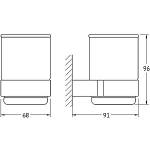 Стакан для зубных щеток Artwelle Schwarz 7721 черный купить в интернет-магазине сантехники Sanbest