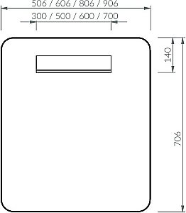 Зеркало с подсветкой Ravak Strip X000001572 90 черное в ванную от интернет-магазине сантехники Sanbest