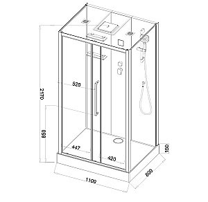 Душевая кабина Acquazzone Melissa 110х80 купить в интернет-магазине Sanbest