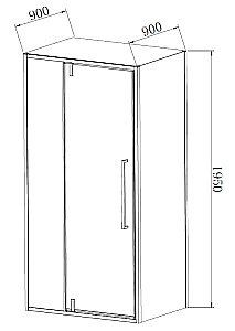 Душевой уголок Vincea Slim-N VSR-4SNP9010CLGM 100x90 профиль вороненая сталь/стекло прозрачное купить в интернет-магазине Sanbest