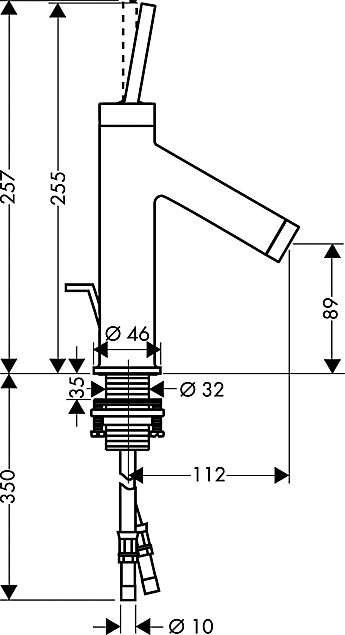Смеситель для раковины Axor Starck 10111000 купить в интернет-магазине сантехники Sanbest