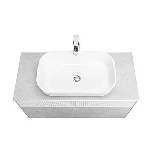 Тумба с раковиной Акватон Марбл 100/Лола 60 слейт/белая матовая для ванной в интернет-магазине Sanbest