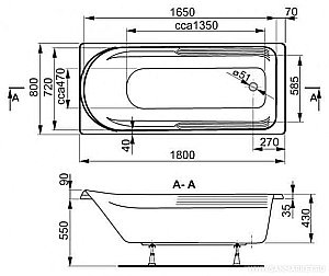 Ванна акриловая Vagnerplast Hera 180x80 купить в интернет-магазине Sanbest