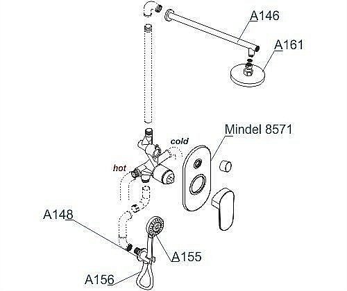 Душевая система WasserKRAFT Mindel 8500 A85155 купить в интернет-магазине сантехники Sanbest
