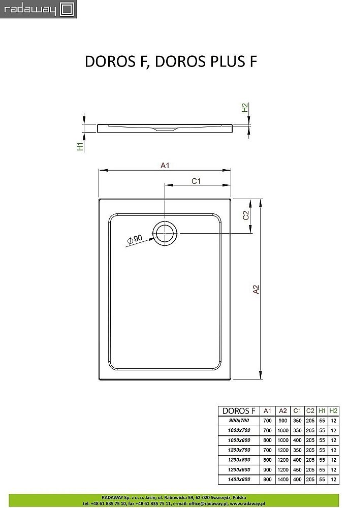 Душевой поддон Radaway Doros F SDRF1480-01 140x80 белый купить в интернет-магазине Sanbest
