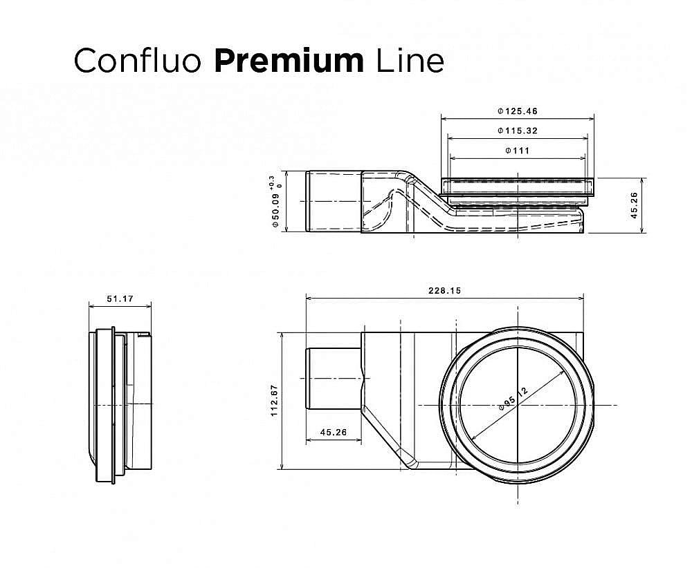 Душевой трап PESTAN Confluo Premium Line 650 матовый хром купить в интернет-магазине Sanbest