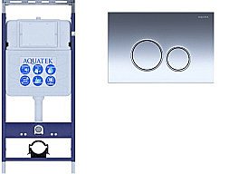 Инсталляция для унитаза Aquatek Easy Fix INS-0000010 с кнопкой KDI-0000018 Хром купить в интернет-магазине сантехники Sanbest