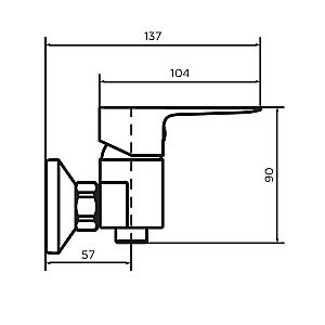 Смеситель для душа с душевой колонной Dorff Prime D0740030 хром купить в интернет-магазине сантехники Sanbest