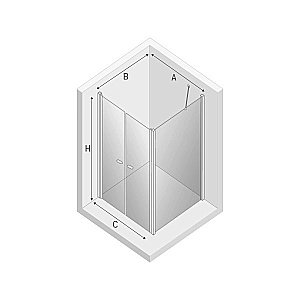 Душевой уголок NEW TRENDY NEW SOLEO D-0146A/D-0093B 100x100 стекло прозрачное/профиль хром купить в интернет-магазине Sanbest